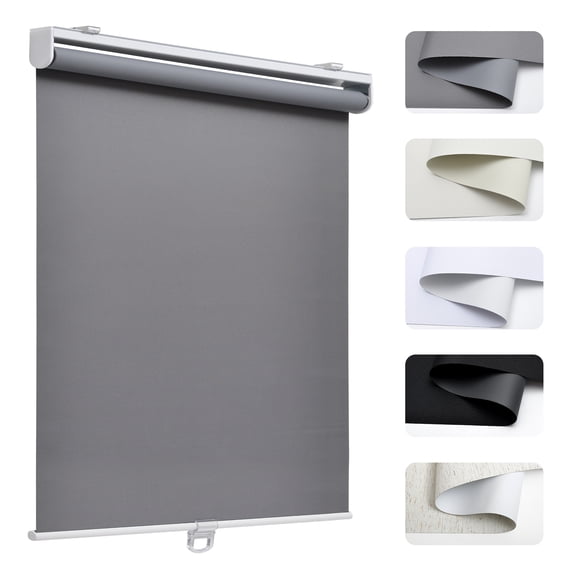 AOSKY Cordless Roller Shades, 35"W x 72"H, Free Stop Easy Install Blackout Blinds, Thermal Insulation UV Protection for Home Office, Grey