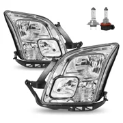 AOSKY For 2006-2009 Ford Fusion S SE SEL Clear Lens Chrome Headlights L+R Pair w/Bulbs