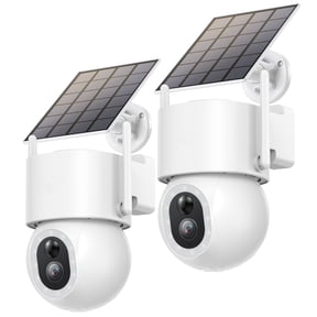 AOSU 3K/5MP Security Cameras Wireless Outdoor,Solar Powered 400-Lumen Spotlight Camera,360°Pan/Tilt Surveillance,Night Vision,2.4G WiFi Camera,Auto Tracking,AI Human/Vehicle/Pet Detection-2 Pack
