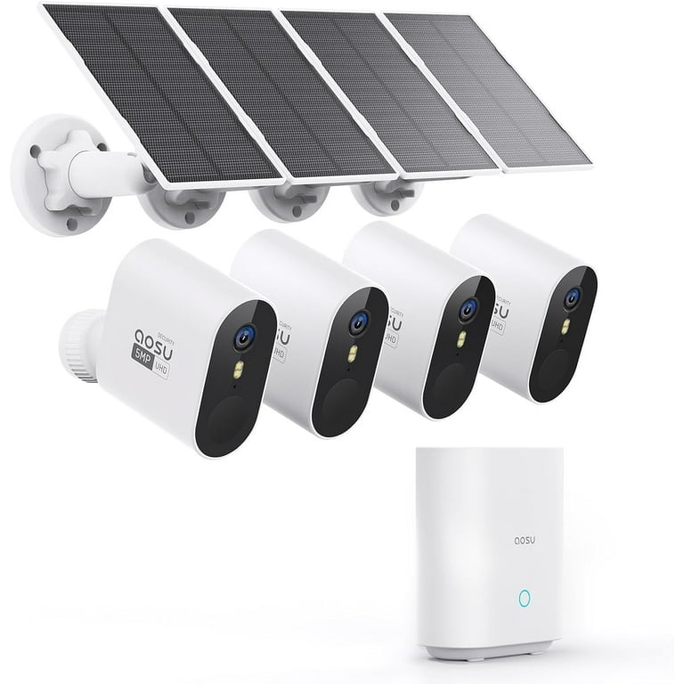 AOSU 5MP Solar Security Cameras Outdoor Wireless, Ultra HD Video