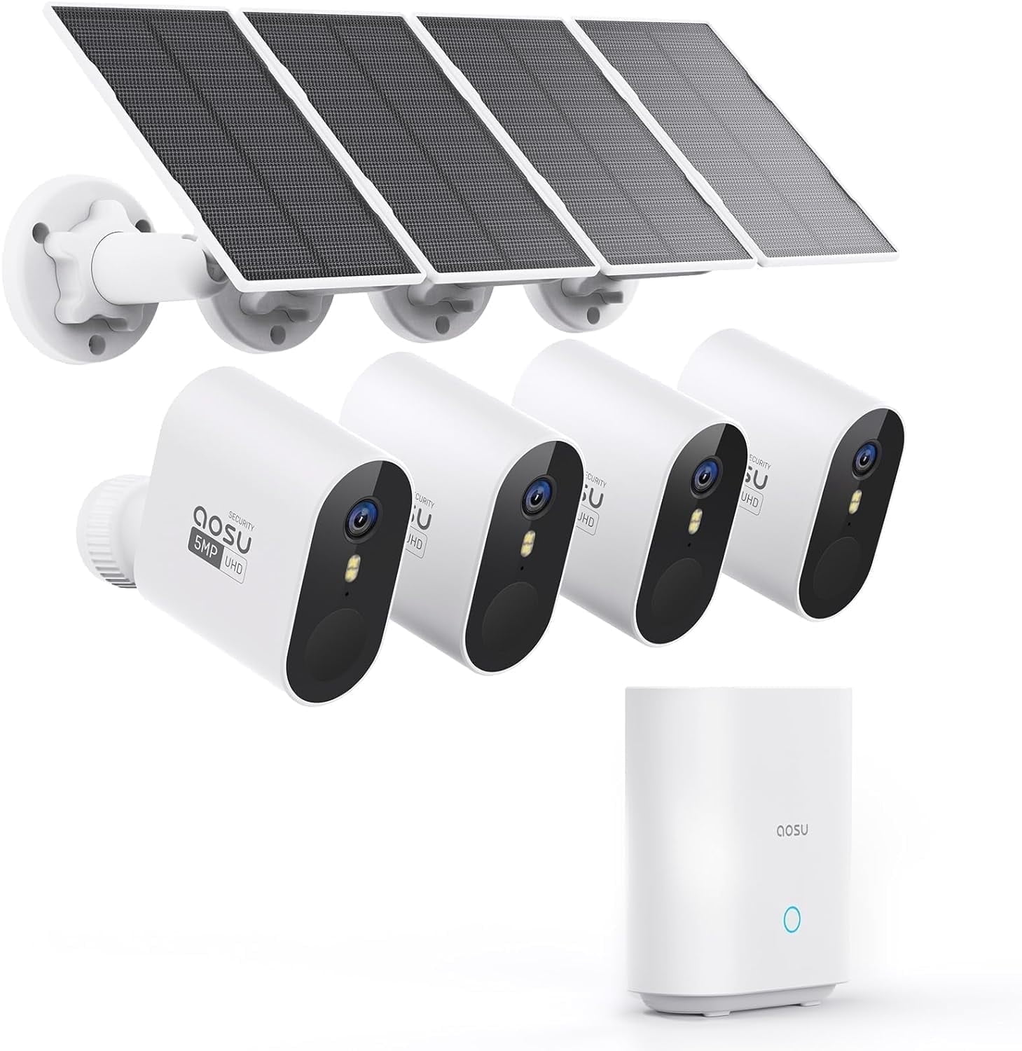 AOSU 5MP Solar Security Cameras Outdoor Wireless, Ultra HD Video Home ...