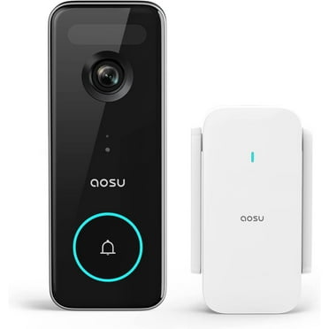 AOSU 5MP Wireless Doorbell Camera, Video Doorbell with No Subscription Needed, AI Motion Detection, Two-Way Audio, Night Vision, 180-Day Battery, Alexa & Google Assistant Compatible