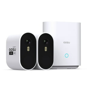 aosu 2K QHD 3.0-MP Outdoor Dual-Band WirelessCam System 2 Cam Kit with 2 Cameras and 4-Channel Home Station Recorder, C6P2AH11, C6P2AH11