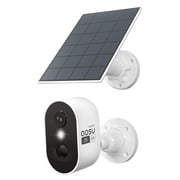 DEKCO Solar Security Camera Wireless Outdoor, 2K Surveillance Camera for Home ,Spotlight,Siren, 2-Way Audio, PIR Human Detection, Color Night Vision