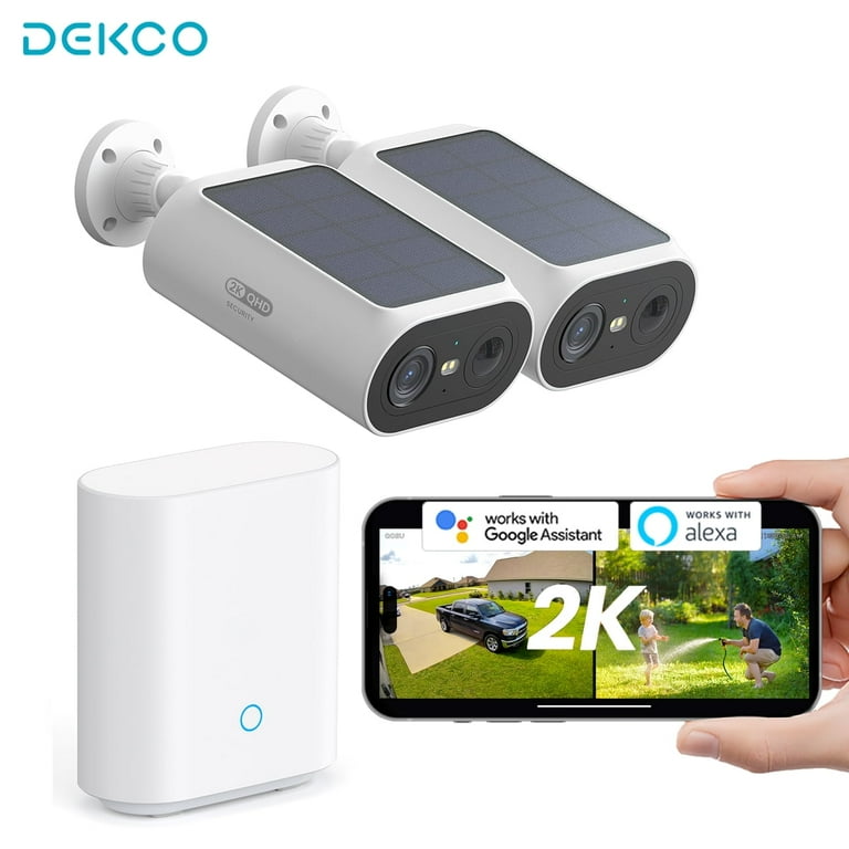 DEKCO Solar Security Cameras Wireless Outdoor, 2K/3MP Home