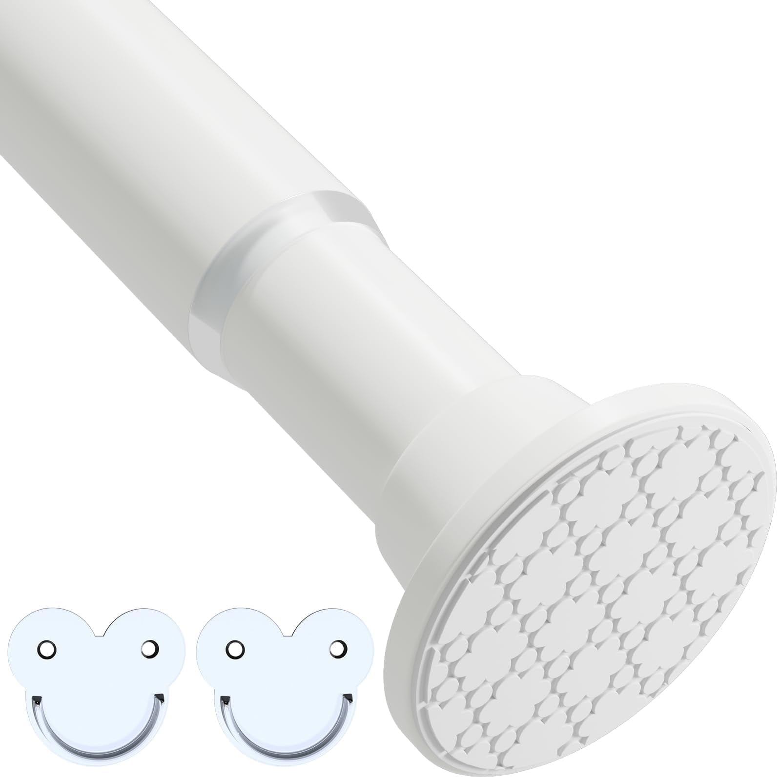 AOSULI Shower Curtain Rod 42-72 Inches Adjustable White Tension Curtain ...
