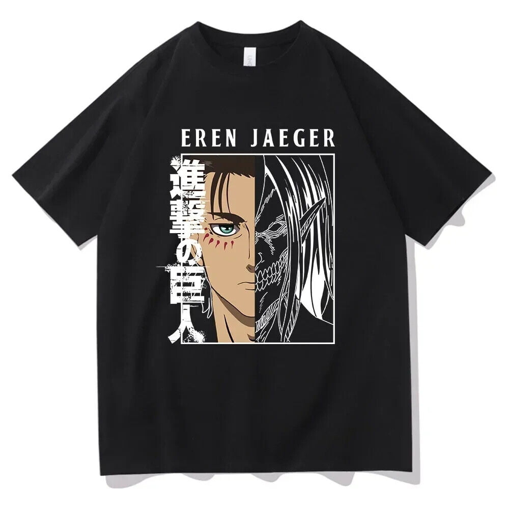 AOT Eren Yeager COTTON T-shirts Anime Unisex Men Women Graphic Printed Tee  Gift - Walmart.com