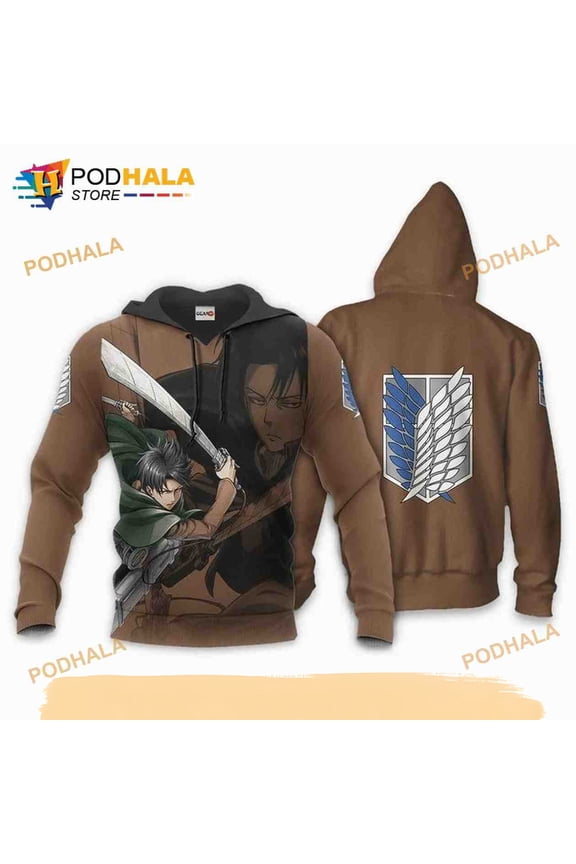 AOT Levi Ackerman Attack On Titan Anime Manga 3D Hoodie