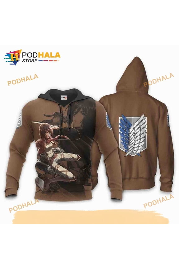 AOT Mikasa Ackerman Attack On Titan Anime Manga 3D Hoodie