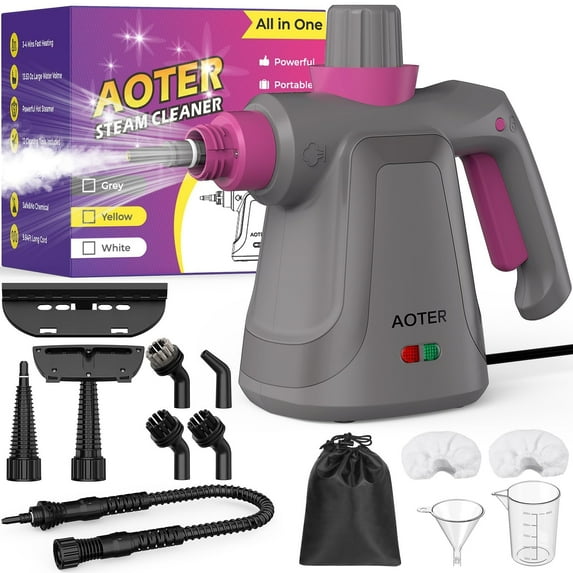 AOTER Pressurized Handheld Steam Cleaner, Portable Steam Cleaner for Home, Multi-Surface Steam Cleaner for Tile, Grout, Windows, Bathroom, Kitchen, Car Cleaning, with 12pcs Accessories C98
