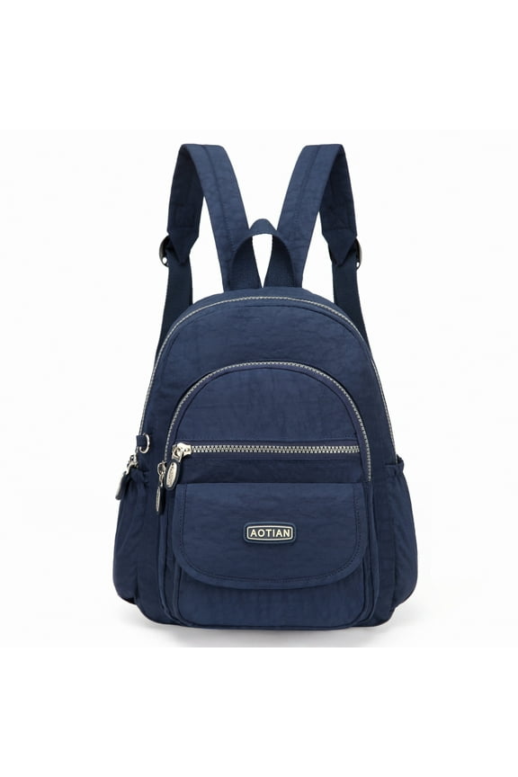 Mini Nylon Women Backpacks Casual Lightweight Small Daypack Deep Blue