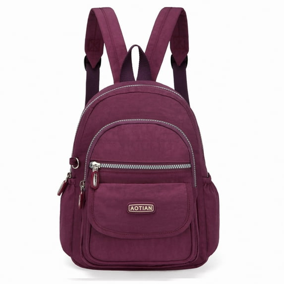 AOTIAN Mini Nylon Women Backpacks Casual Lightweight Small Daypack Purple