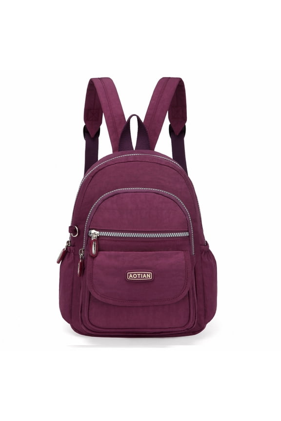Mini Nylon Women Backpacks Casual Lightweight Small Daypack Purple