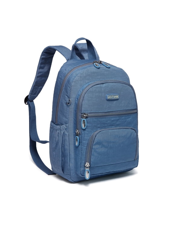 Women Small Backpack Lightweight Walking Bag Durable Adult Female Daypack 9 Liters Light Blue