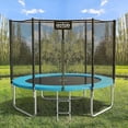 thumbnail image 1 of AOTOB 10FT Trampoline For Kids/Adults, Backyard Trampoline With Ladder and Safety Enclosure Net,Azure, 1 of 7
