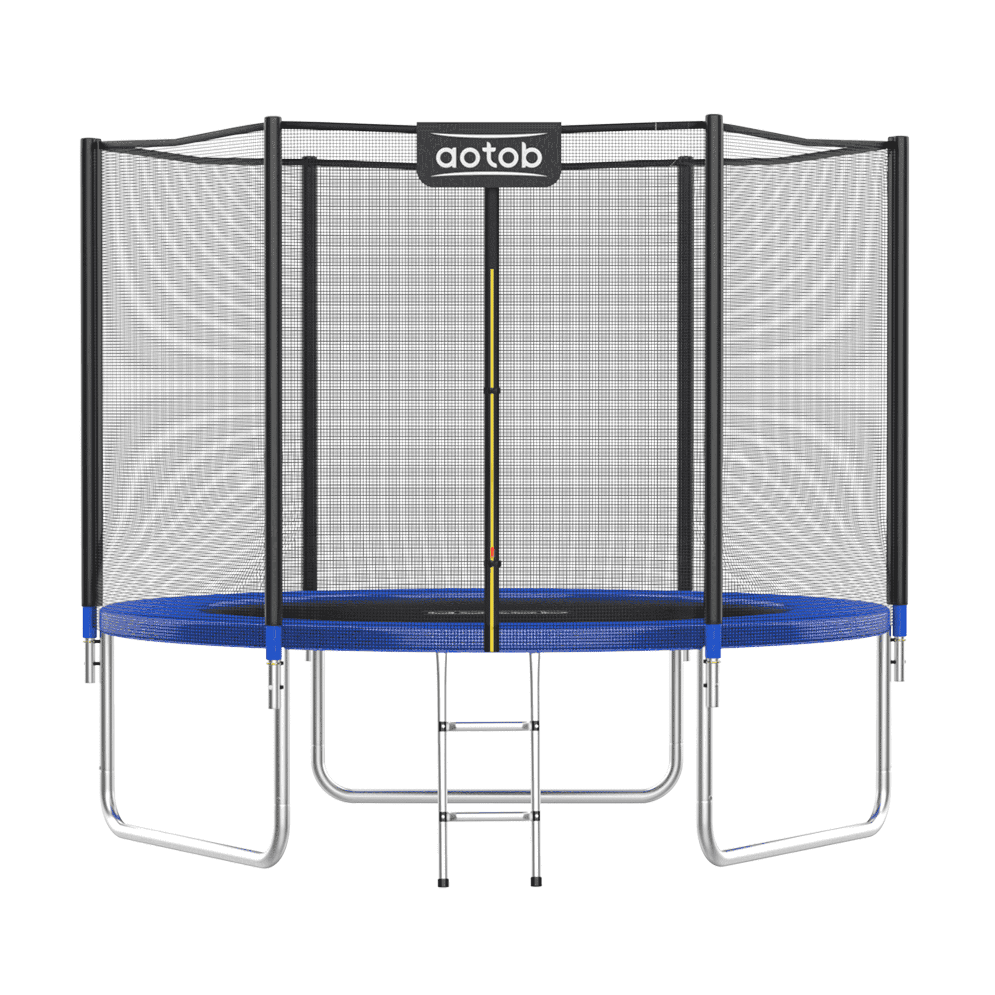 AOTOB 10FT Trampoline For Kids/Adults, Backyard Trampoline With Ladder and Safety Enclosure Net, Blue