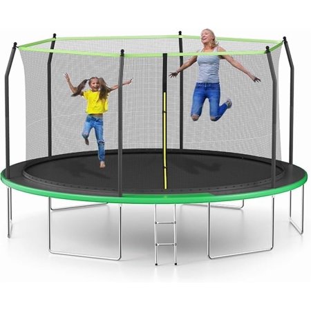 AOTOB 15 ft Kids Trampoline with Enclosure, Ladder & 96 Springs - Safe, Stable, Perfect for Indoor/Outdoor Fun