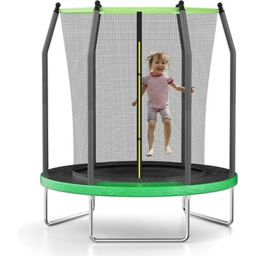 AOTOB 6 ft Kids Trampoline with Enclosure, Ladder & Springs - Safe, Durable, Perfect for Indoor/Outdoor Fun