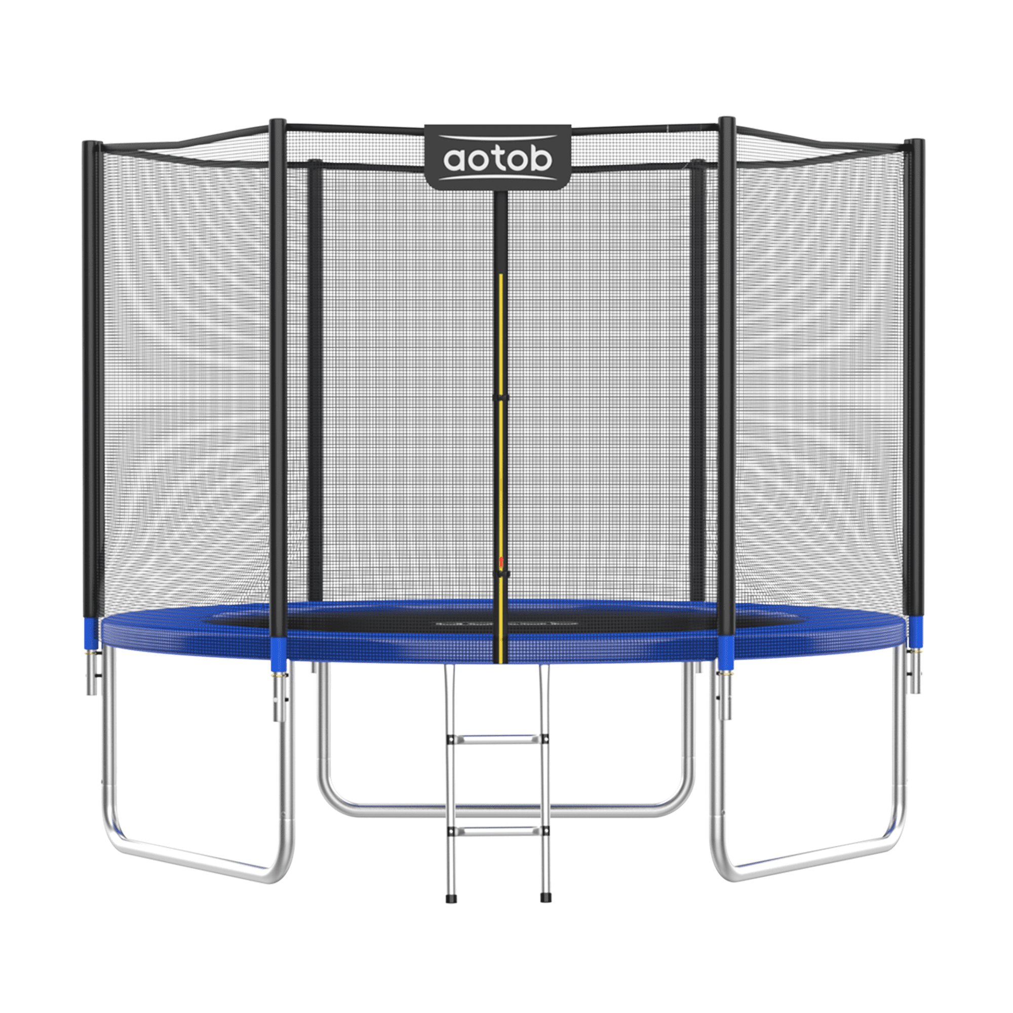 AOTOB 8FT Trampoline for Kids/Adults, Backyard 600 LBS Trampoline with Safety Enclosure Net/Ladder, Blue