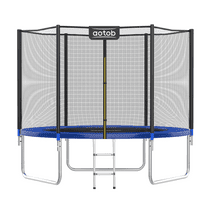 AOTOB 8FT Trampoline for Kids/Adults, Backyard 600 LBS Trampoline with Safety Enclosure Net/Ladder, Blue