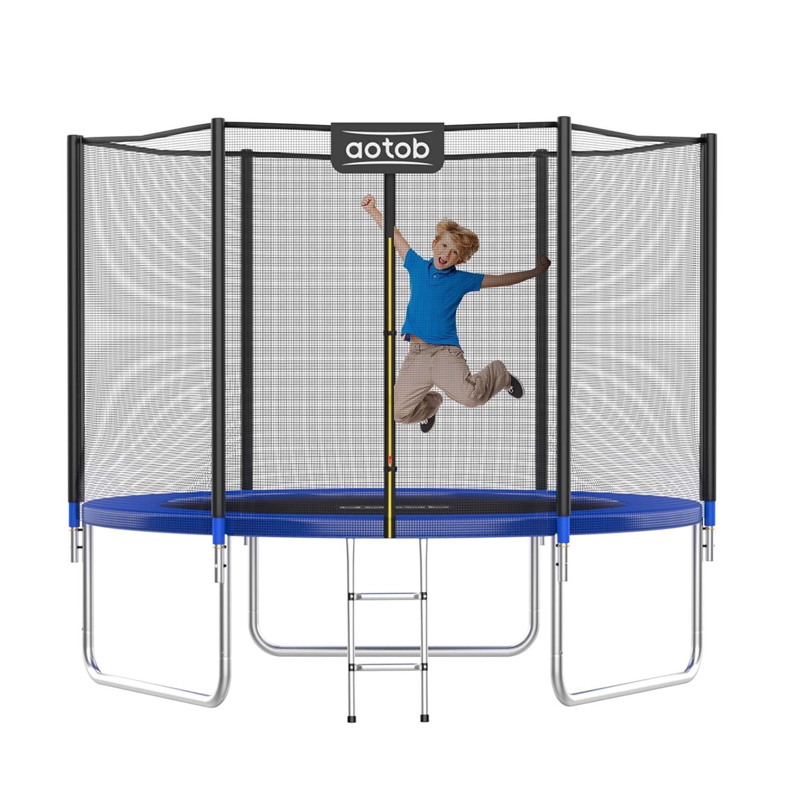 あおむらたん AOTOB 8ft Trampoline, 600 lbs Capacity, Safety Enclosure Net