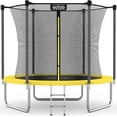 thumbnail image 1 of AOTOB Trampoline for Kids and Adults,400LBS 10FT Trampoline with Enclosure Net,ladder for Backyard(Yellow), 1 of 11