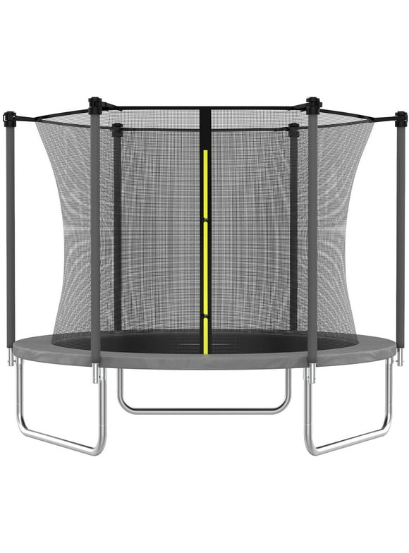 AOTOB Trampoline for Kids and Adults, 400LBS 8FT Trampoline with Enclosure Net(Grey)