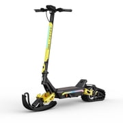 AOTOS GT01 Pro Electric Snow Scooter, 15 MPH Top Speed, 16.77 Miles Long Range,1200W Peak Motor, Dual Damping Suspension, 10" Off-Road Tires Foldable Snow Scooter for Adults,Yellow