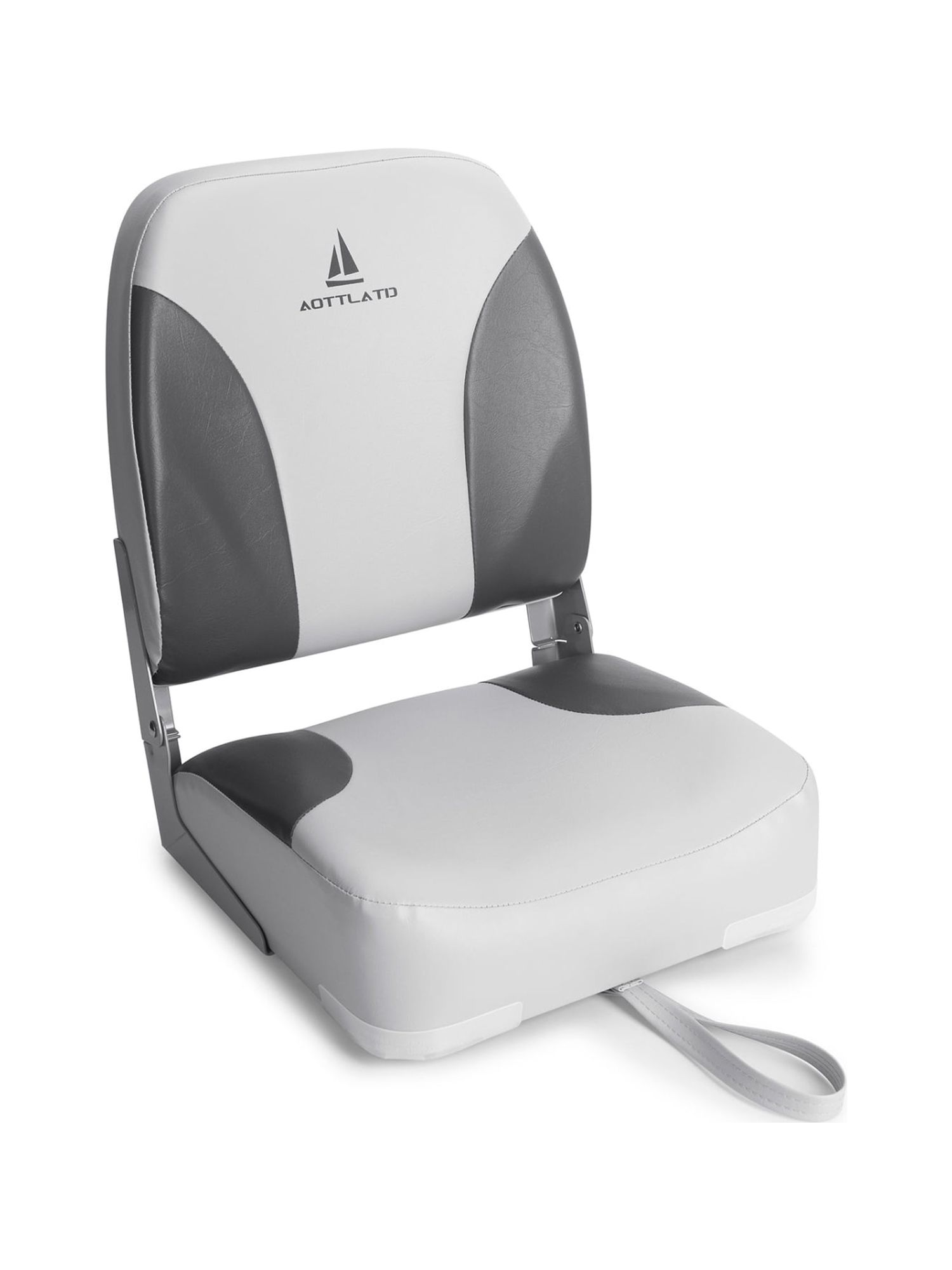 Leader Accessories New Elite Low Back Folding Fishing Boat Seat,White