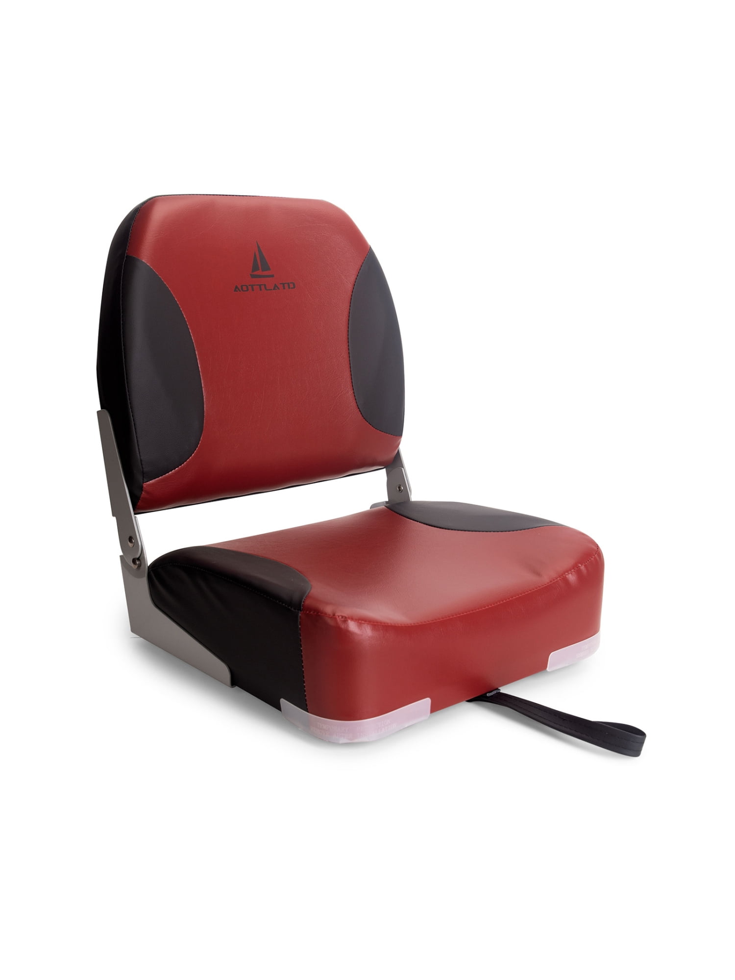 AOTTLATD Deluxe Low and High Back Boat Seat, Fold-Down Fishing Boat Seat,  Red and Black