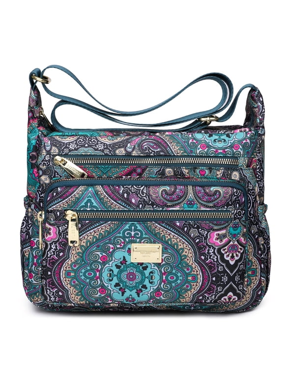 Crossbody Bag for Women Multi Pocket Shoulder Purse Bags Nylon Ladies Travel Handbag with Adjustable Straps