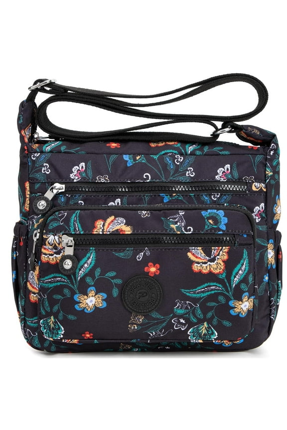 Crossbody Bag for Women Multi Pocket Shoulder Purse Bags Nylon Ladies Travel Handbag with Adjustable Straps