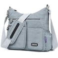 thumbnail image 1 of AOUNQ Crossbody Bags for Women Waterproof Hobo Purse Handbag Multi-Pocket Shoulder Bag Nylon Travel Messenger Bag,Gray, 1 of 5