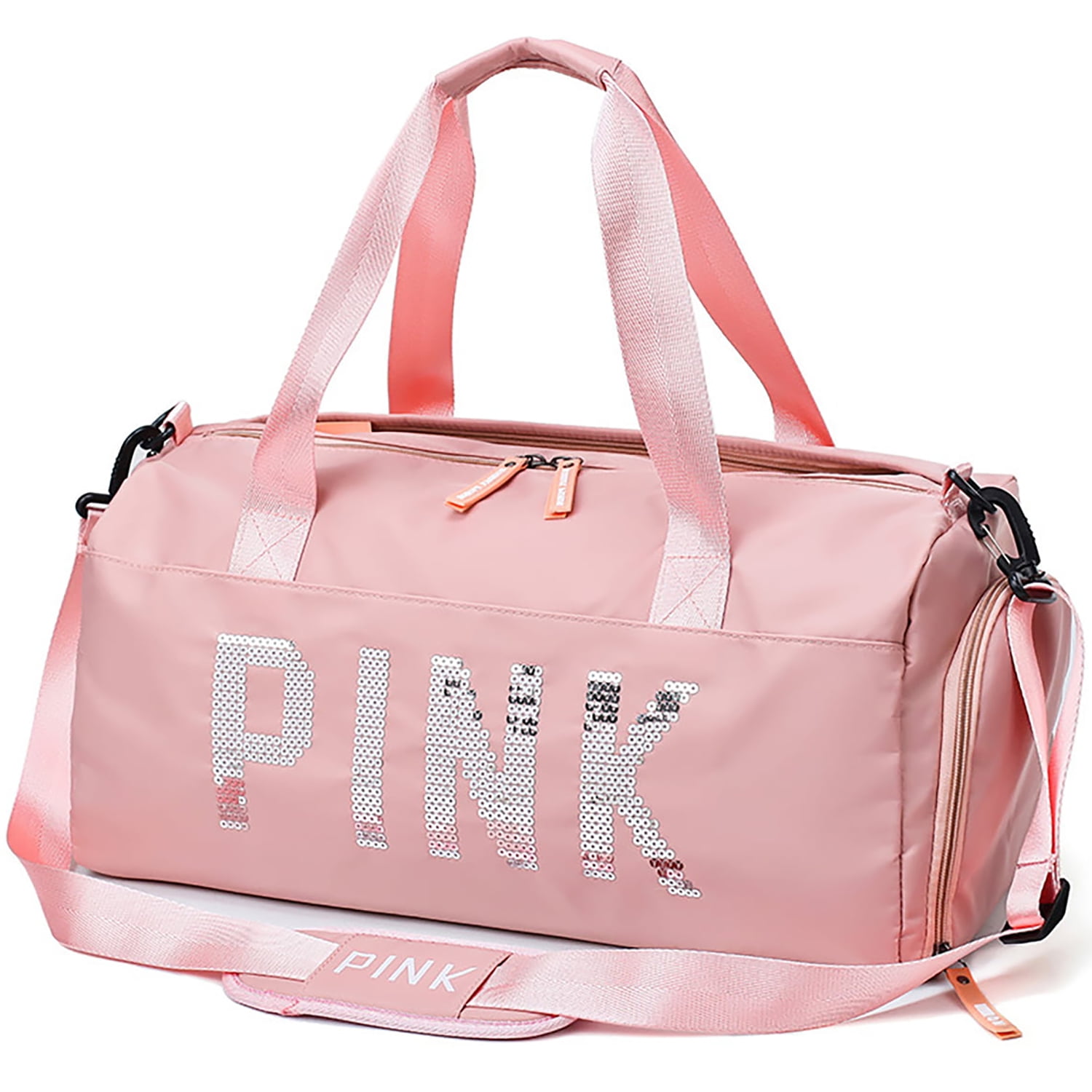 AOUNQ, Gym Bag Sports Travel Duffel Bag, Pink, with Shoes Compartment ...