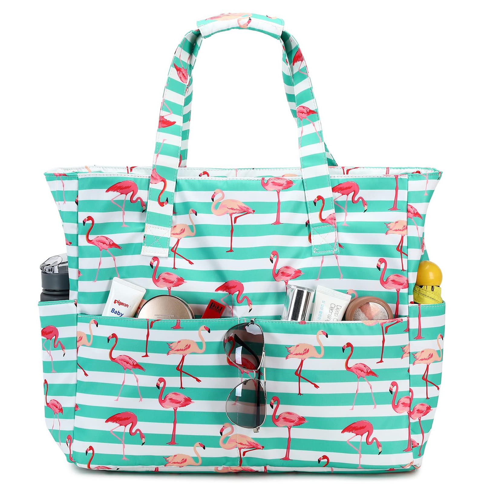 AOUNQ Large Beach Tote Bag for Women Carry on Waterproof Beach Bag with