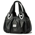 thumbnail image 1 of AOUNQ Handbags for Women Floral Print Shoulder Bag PU Leather Tote Bag Satchel Ladies Top Handle Purses,Black, 1 of 5