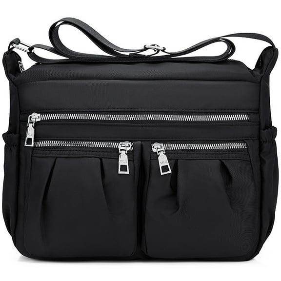 AOUNQ Womens Shoulder Bags Nylon Crossbody Purse Bags Waterproof Messenger Purses and Handbags,Black