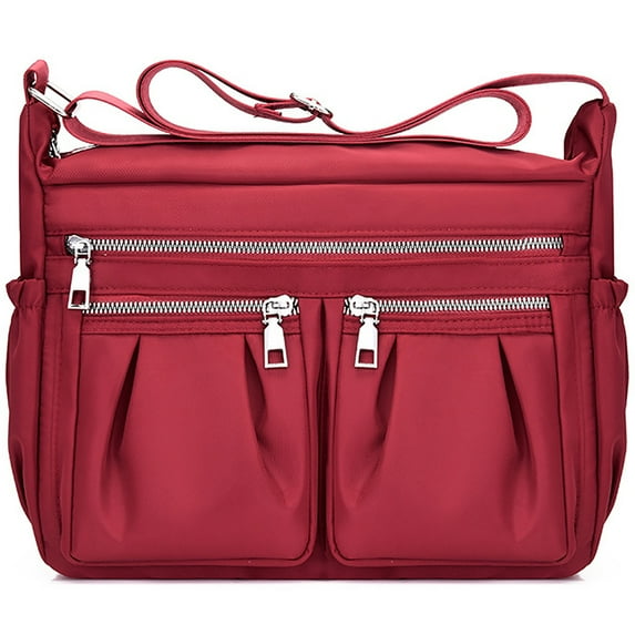 AOUNQ Womens Shoulder Bags Nylon Crossbody Purse Bags Waterproof Messenger Purses and Handbags,Red