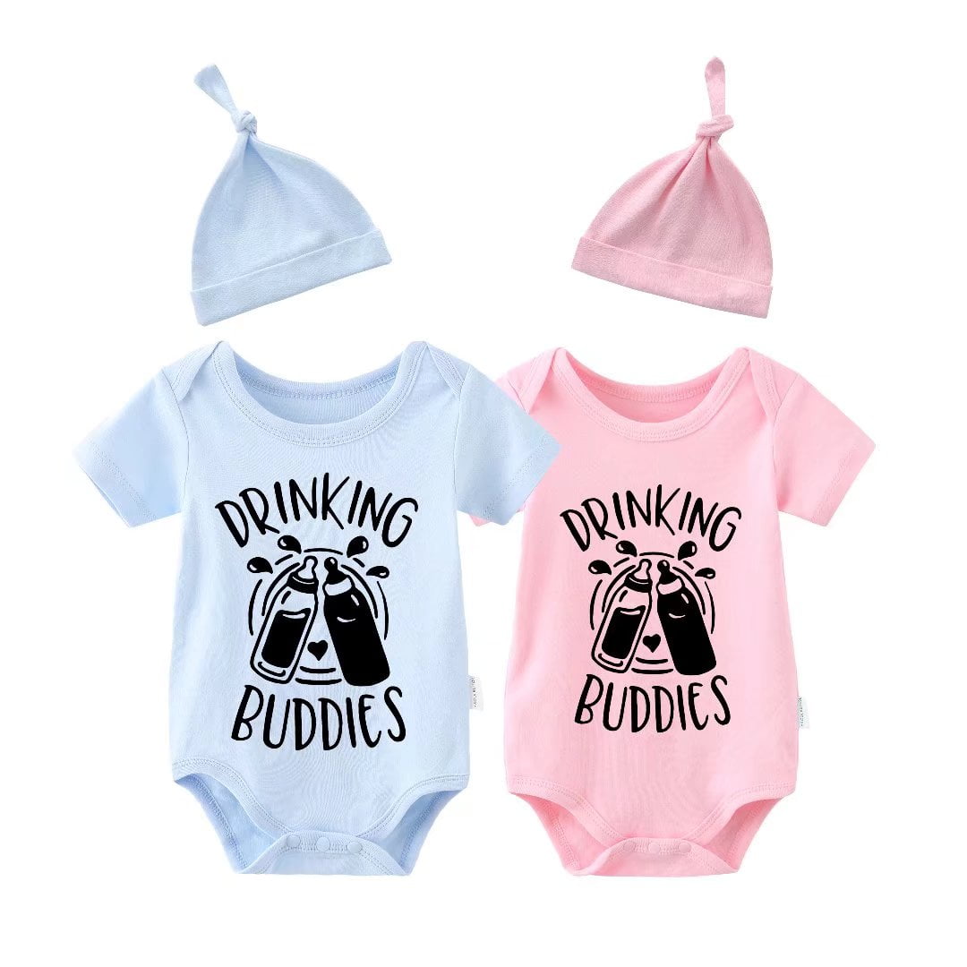 Culbutomind Zwillinge Strampler Set - Lustige Matching Bodys Für Baby-Zwillinge, 100% Baumwolle