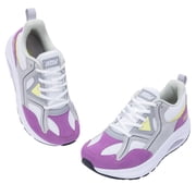 AOV Extra Wide Toe Box Arch Support Walking Shoes,Orthotic Plantar Fasciitis Tennis Sneaker,Gray&purple,US 9.5