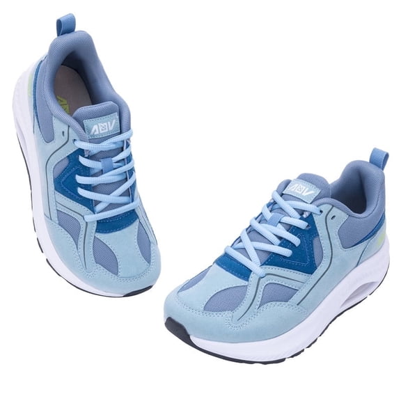 AOV Extra Wide Toe Box Arch Support Walking Shoes,Orthotic Plantar Fasciitis Tennis Sneaker,Lightblue,Size 8.5