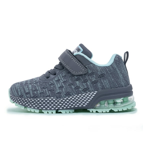 AOV Kids Shoes for Boys Girls Children Tennis Sports Athletic School Running Sneakers (GrayGreen Size 13 Child)