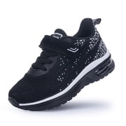 AOV Kids Shoes for Boys Girls Children Tennis Sports Athletic School Running Sneakers PureBlack Size 9 Toddler