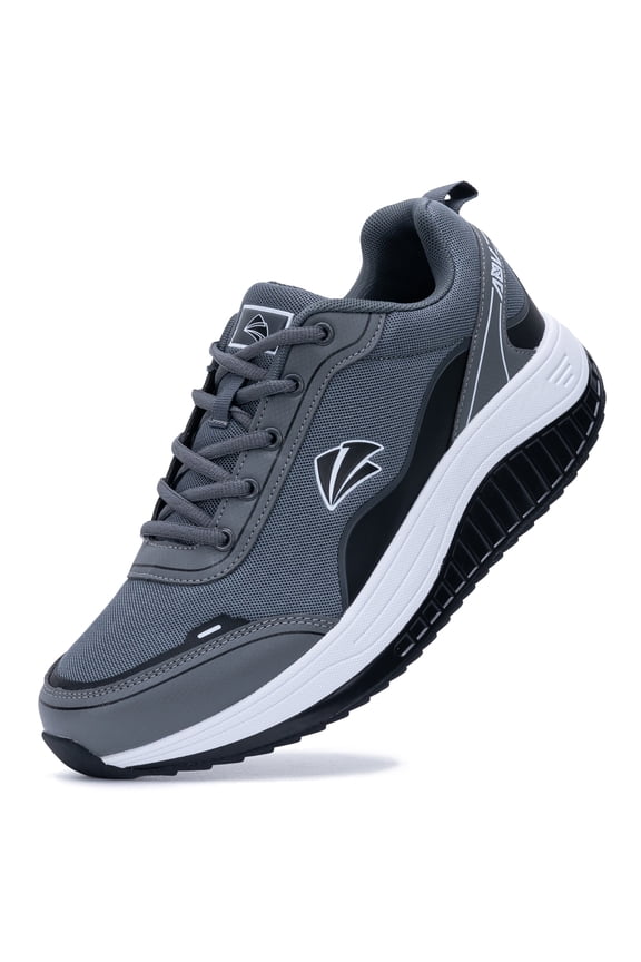 Men's Shoes Walking Arch Support Orthotic Sneakers Plantar Fasciitis Wide Tennis Shoes for Heel and Foot Pain Relief GreyBlack 11