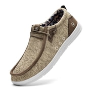AOV Mens Slip On Loafers | Arch Support Insole | Mens Shoes | Comfortable Light-Weight,Size 10.5 Brown