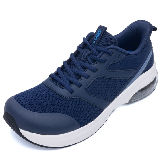 AOV Men's Wide Toe Box Walking Sneakers - Arch Support & Shock-Absorbing Sole for Plantar Fasciitis Dark Blue US Size 12