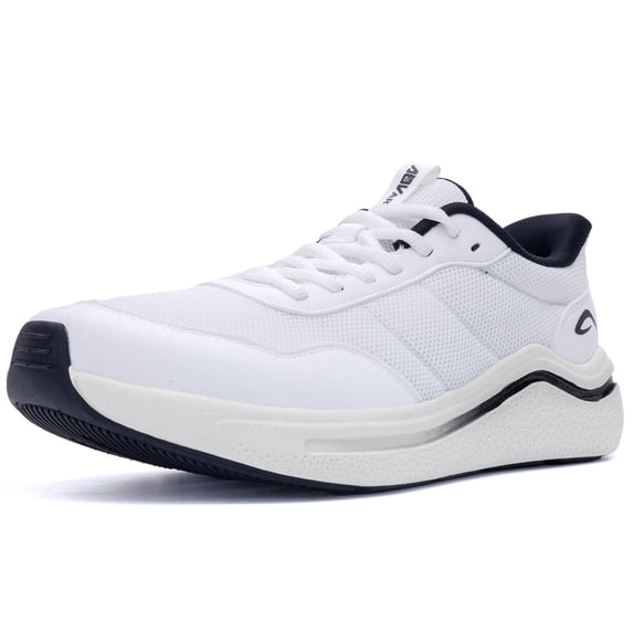 AOV Mens Wide Toe Box Walking Shoes Orthotic Running Sneakers Arch Support Tennis Athletic Shoes for Plantar Fasciitis Bunions WhiteBlack Size 7
