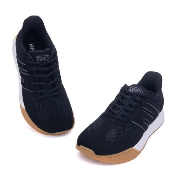 AOV Wide Toe Box Arch Support Womens Walking Shoes Platform Fashion Tennis Sneakers Plantar Fasciitis Orthotic Slip on Casual Athletic Sneakers Black Size 10
