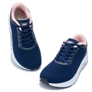 AOV Wide Toe Box Shoes Women Arch Support Walking Shoes for Plantar Fasciitis Orthotic Air Tennis Sneakers RoseBluePink Size 6.5
