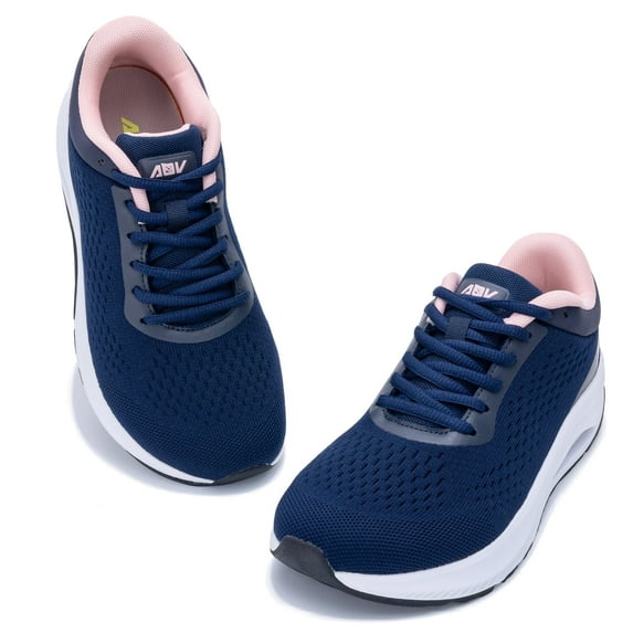 AOV Wide Toe Box Shoes Women Arch Support Walking Shoes for Plantar Fasciitis Orthotic Sneakers RoseBluePink Size 9.5